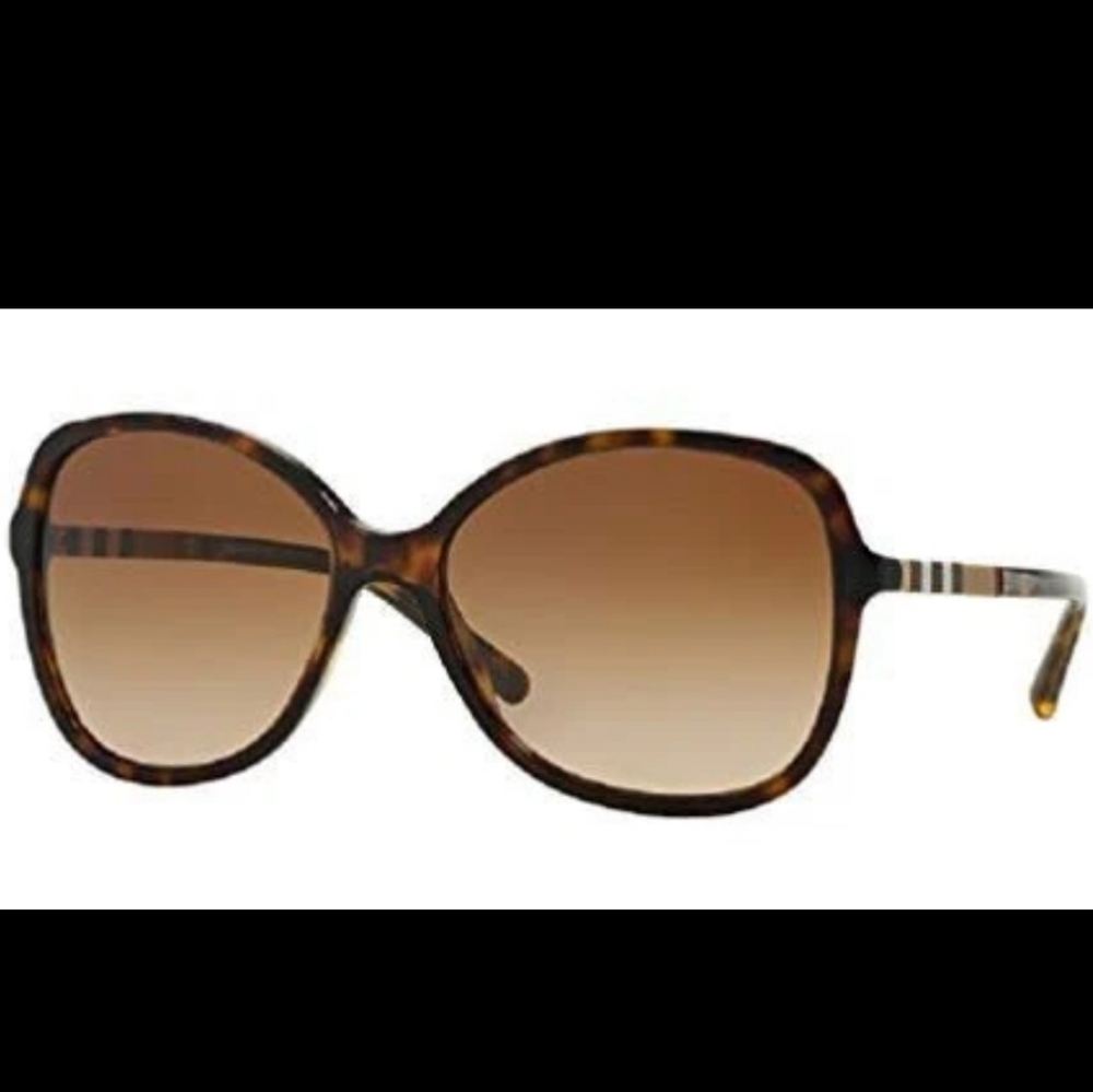 New BURBERRY BE 4197 300213 Dark Havana Plastic Square Sunglasses Brown Gradient
